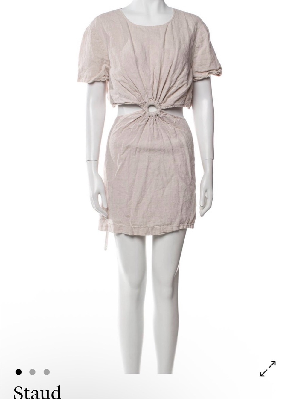 Staud Epona Linen Cutout Mini Dress XL